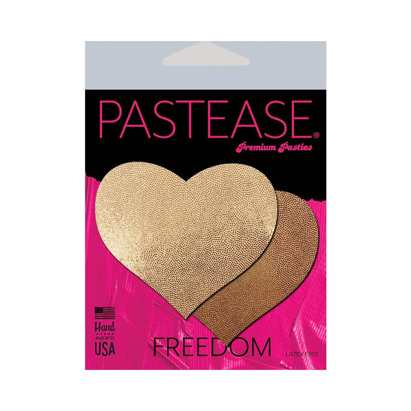 Pastease Love: Liquid Rose Gold Heart Nipple Pasties - TruLuv Novelties