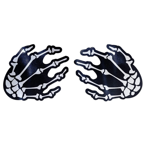 Pastease Skeleton Hands Pasties Black - TruLuv Novelties
