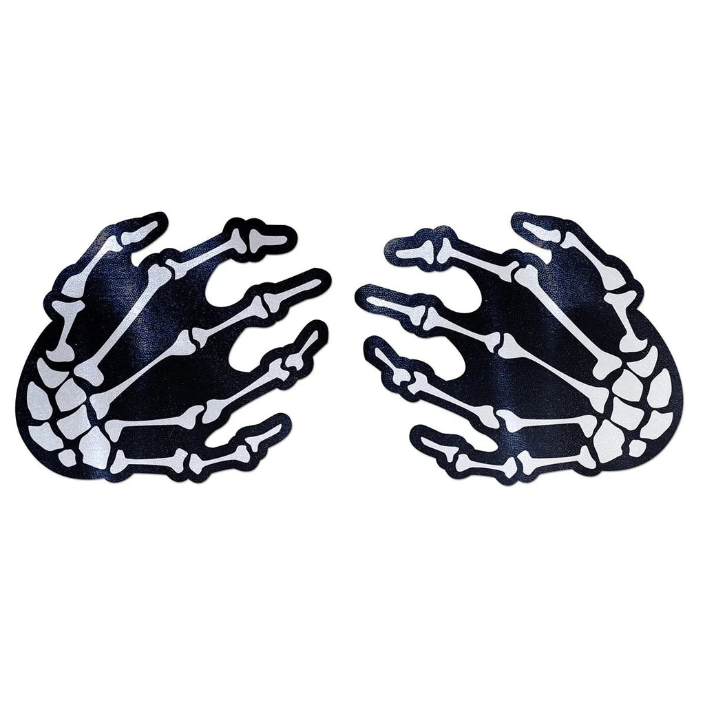 Pastease Skeleton Hands Pasties Black - TruLuv Novelties