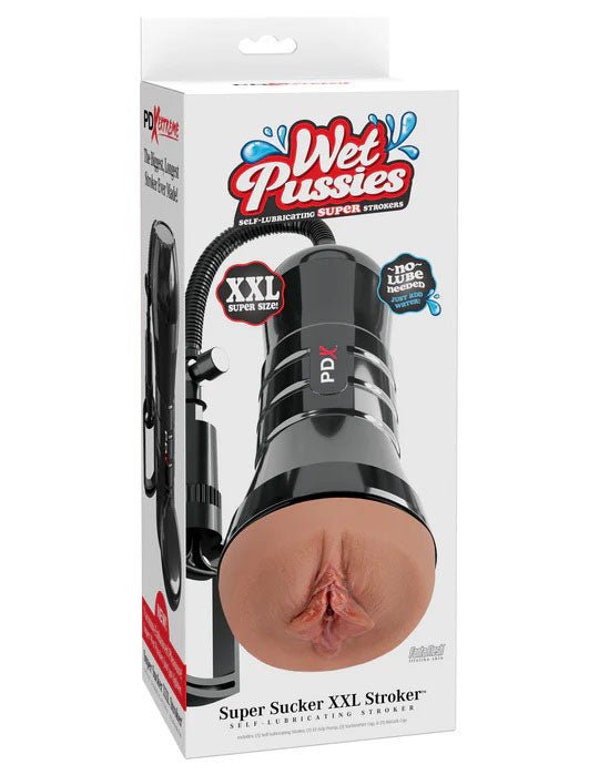 Pdx Extreme Wet Pussies Super Sucker XXL Stroker - Brown - TruLuv Novelties