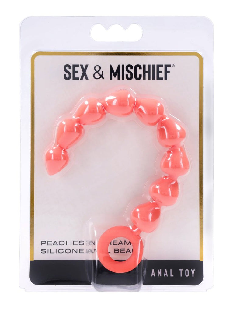 Peaches &039;N Creame Silicone Anal Beads - Peach - TruLuv Novelties