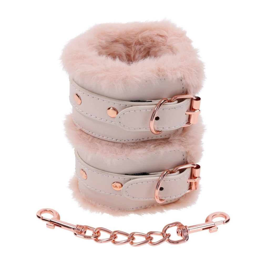 Peaches ‘N Creame Fur Handcuffs - Pink - TruLuv Novelties
