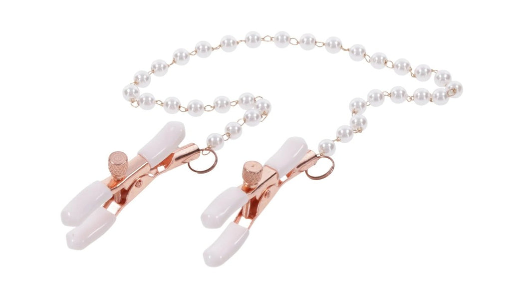 Peaches ‘N Creame Pearl Nipple Clamps - Pink - TruLuv Novelties