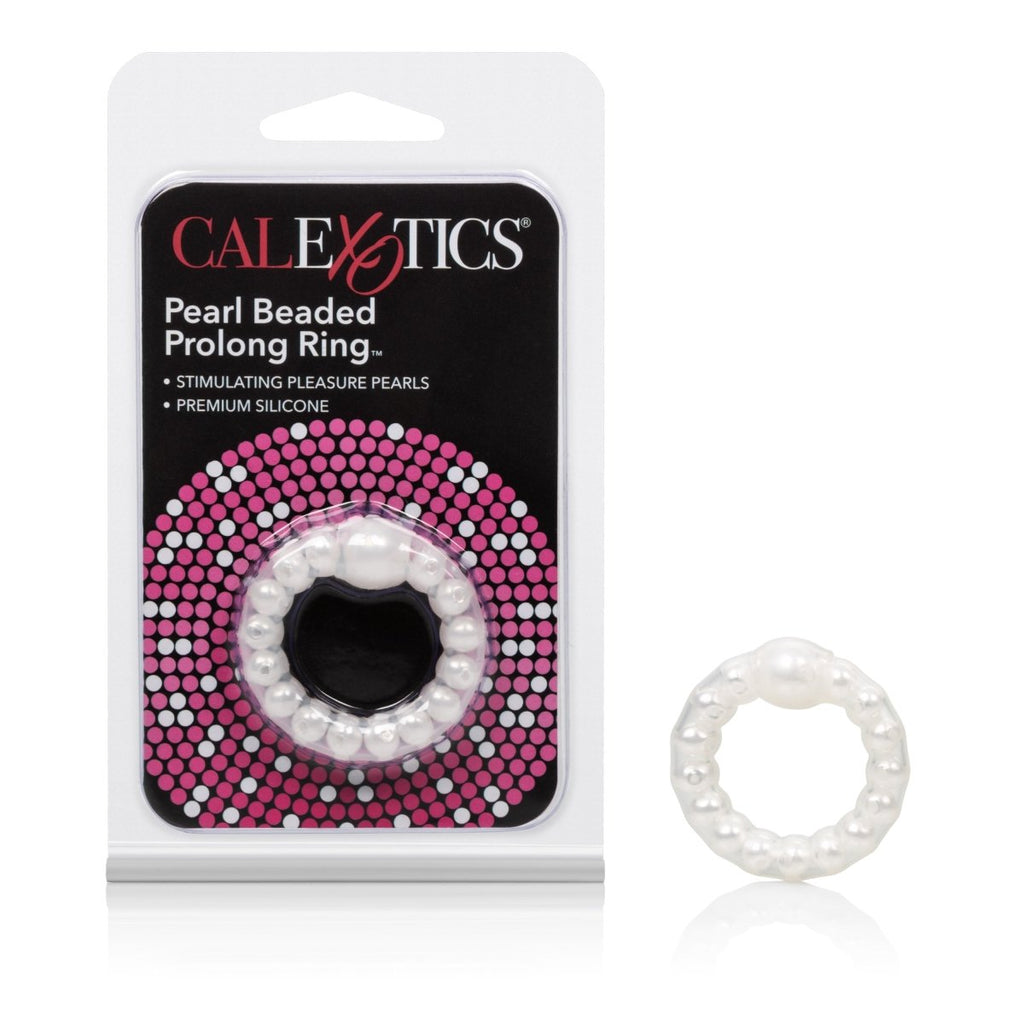 Pearl Beaded Prolong Rings - White - TruLuv Novelties