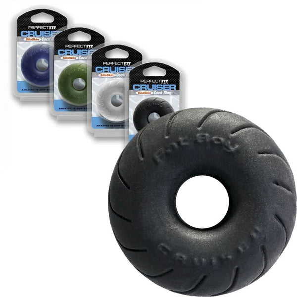 Perfect Fit Cruiser Cock Ring Black - TruLuv Novelties