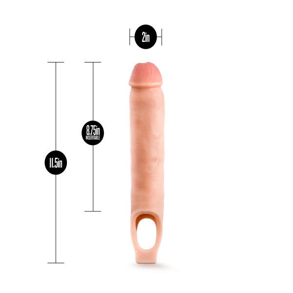 Performance Plus - 11.5 Inch Silicone Cock Sheath Penis Extender - Vanilla - TruLuv Novelties