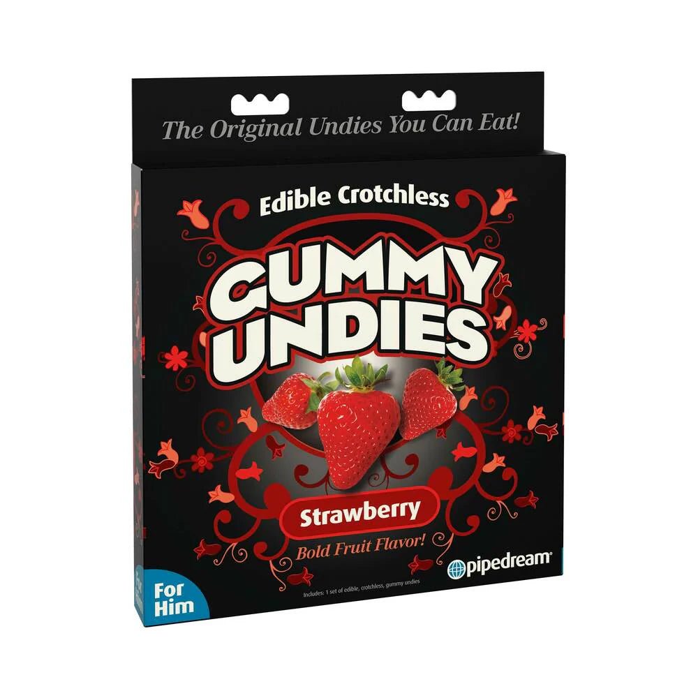 Pipedream Edible Crotchless Gummy Undies For Him Strawberry Flavor - TruLuv Novelties