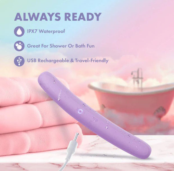 Play With Me Silicone Double Ended Vibrator - Purple - TruLuv Novelties