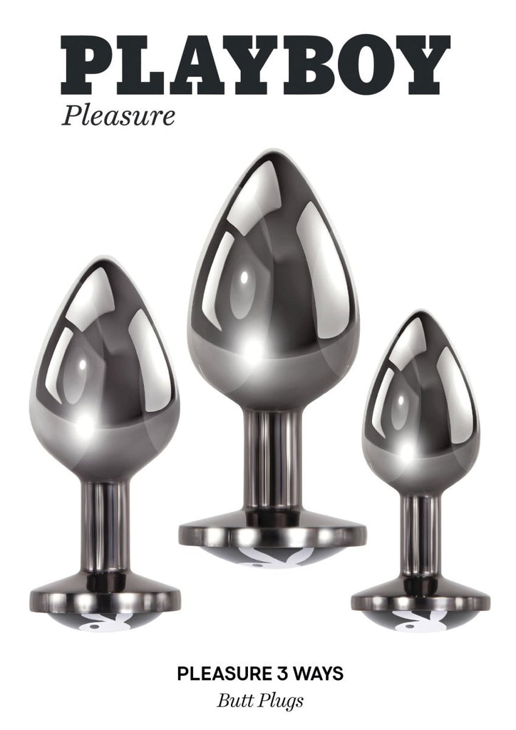 Pleasure 3 Ways - Butt Plug - Hematite - TruLuv Novelties