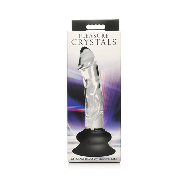 Pleasure Crystals 5.6 in. Glass Dildo with Silicone Base - TruLuv Novelties