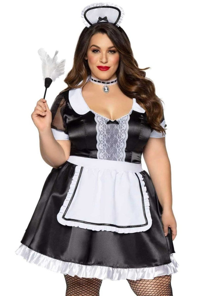 Plus Classic French Maid Costume - 1x/2x - Black / White - TruLuv Novelties