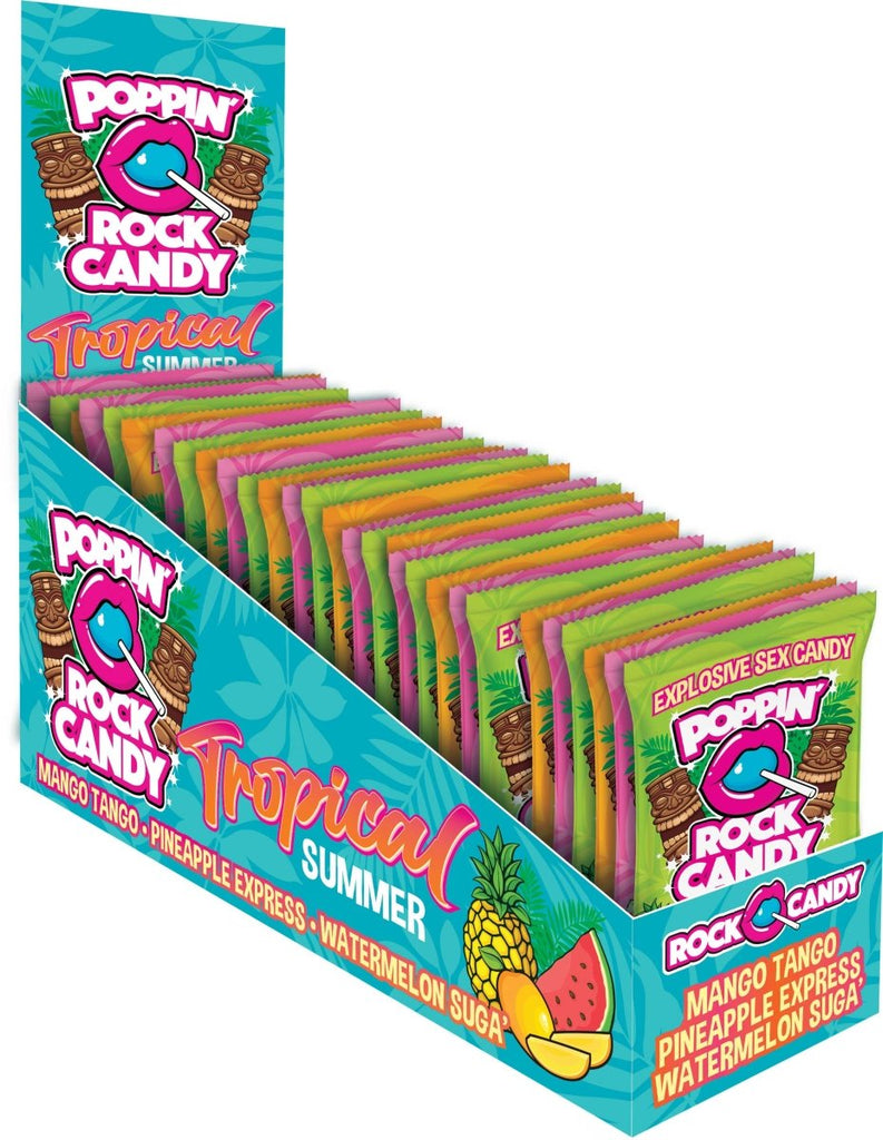 Popping Rock Tropical Summer 36 Pk Display - Mango Tango - Pineapple Express - Watermelon Sugar - TruLuv Novelties