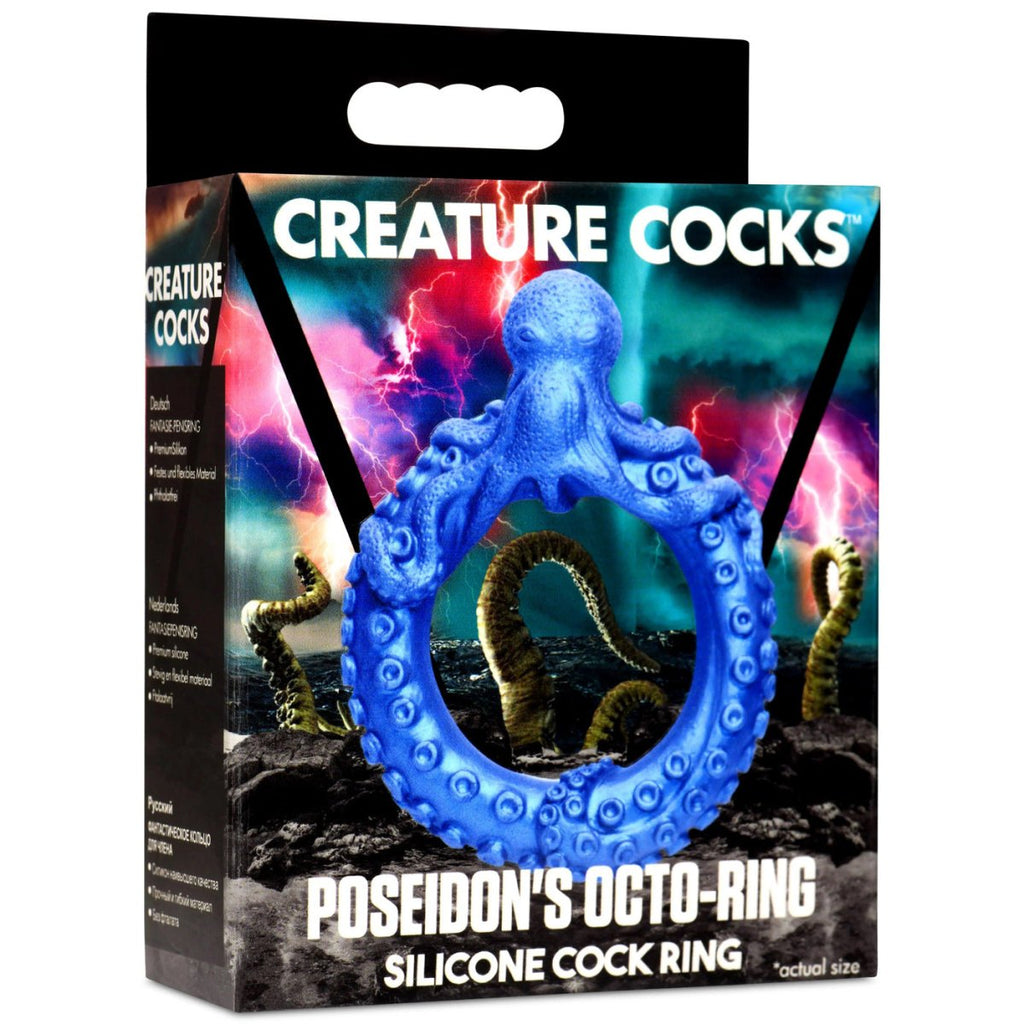 Poseidon's Octo-Ring Silicone Cock Ring - Blue - TruLuv Novelties