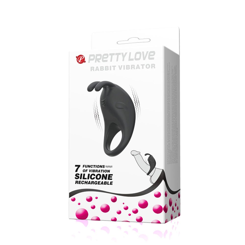 Pretty Love Rabbit Vibrator - Black - TruLuv Novelties