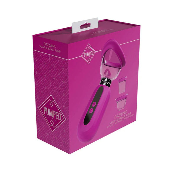 Pumped Dazzling Automatic Rechargeable Vulva & Breast Pump Pink - TruLuv Novelties