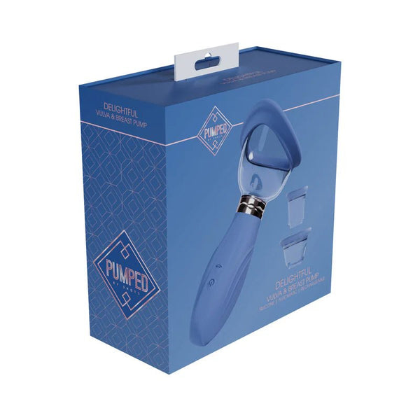Pumped Delightful Automatic Rechargeable Vulva & Breast Pump Blue - TruLuv Novelties