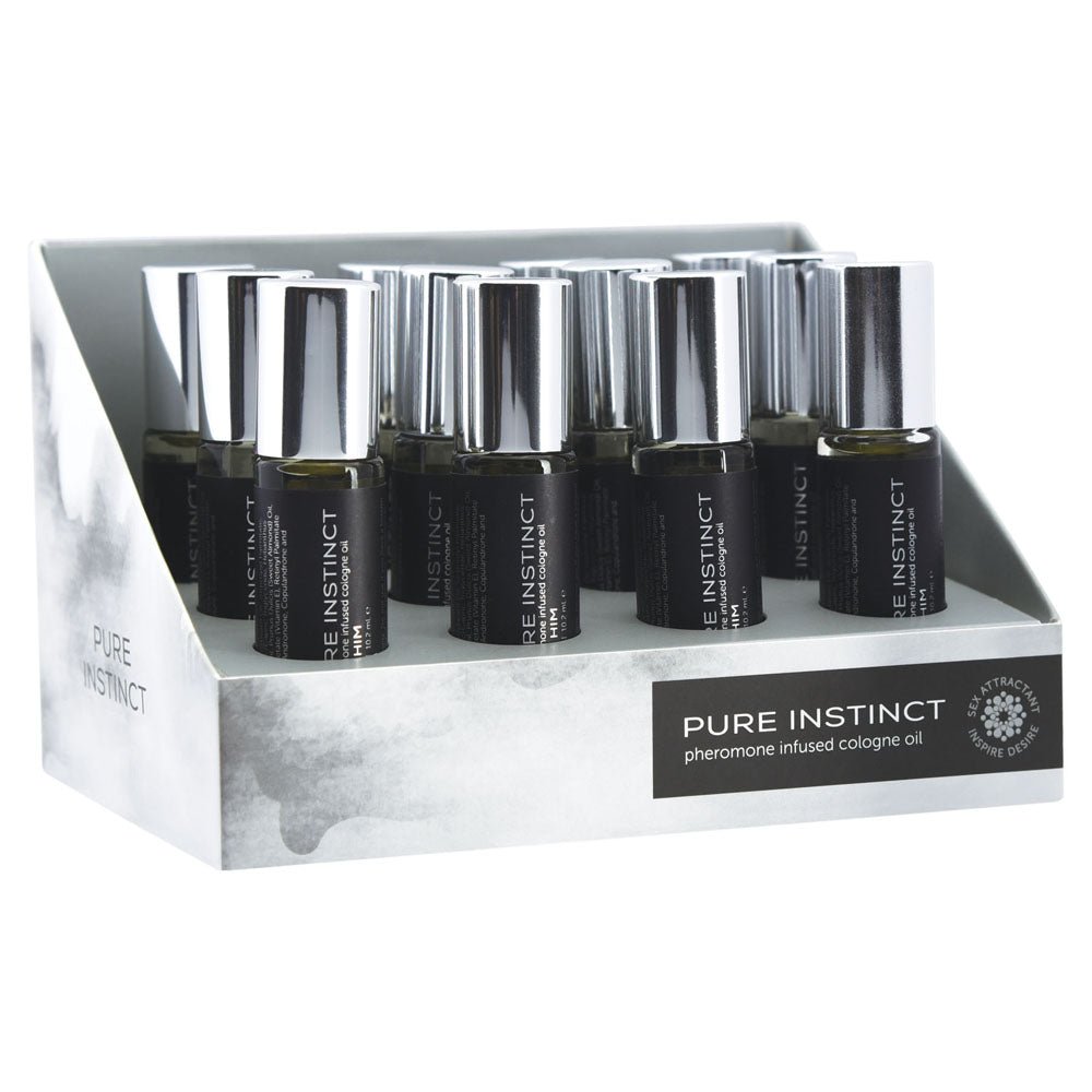 Pure Instinct Pheromone Cologne Oil for Him - 10.2ml 12 Pc Display Set - TruLuv Novelties