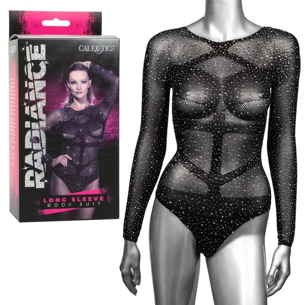 Radiance Long Sleeve Body Suit - Black - TruLuv Novelties