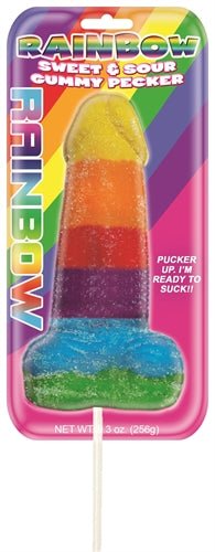 Rainbow Sweet & Sour Gummy Pecker - TruLuv Novelties