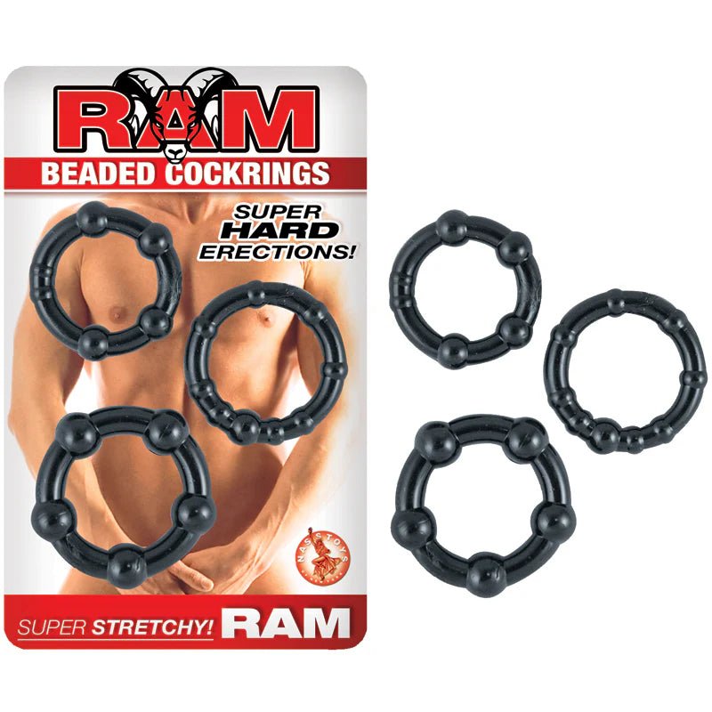 Ram Beaded Cockrings (Black) - TruLuv Novelties