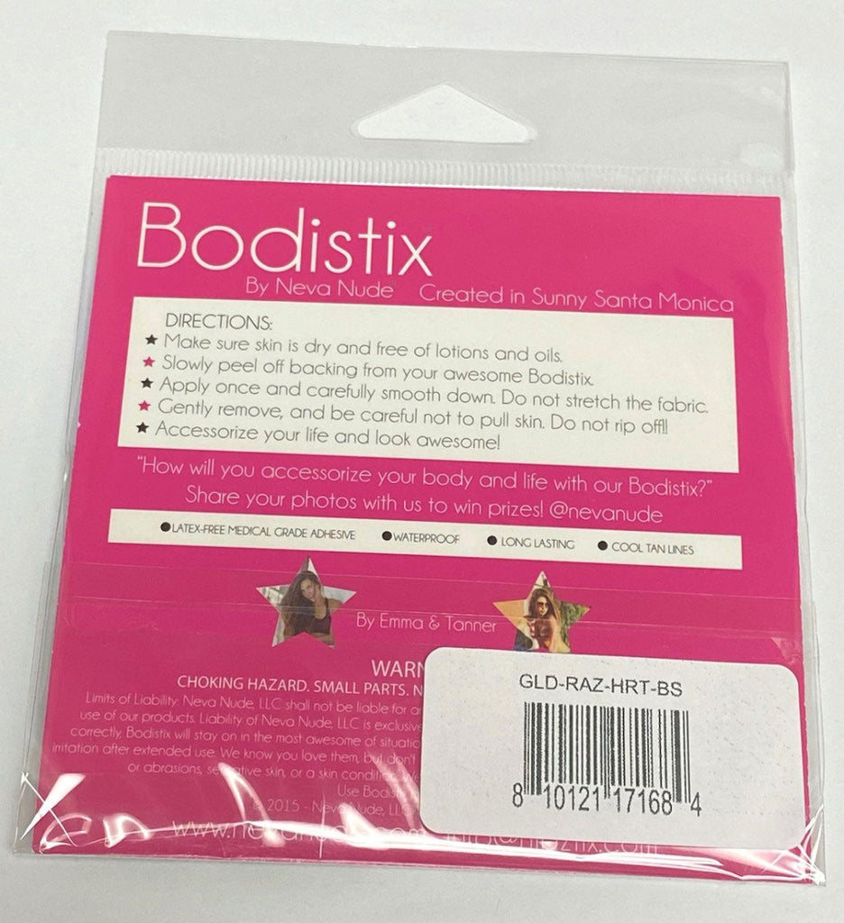 Razzle Dazzle Crystal Jewel Sparkle I Heart U Body Stickers 6 Pk - Gold - TruLuv Novelties