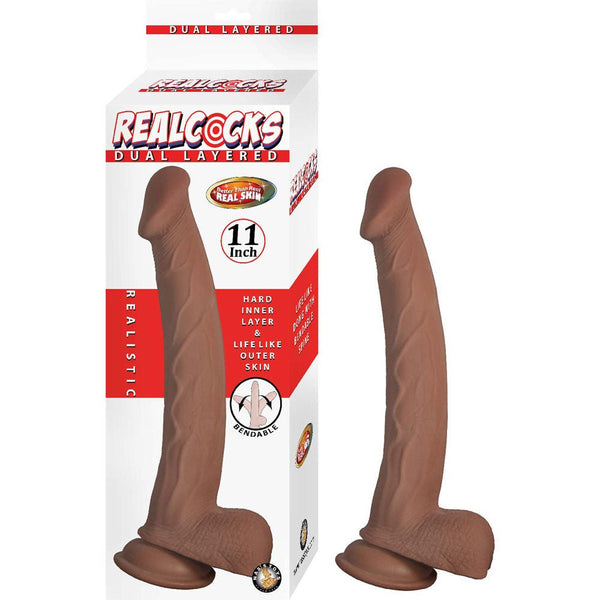 Realcocks Dual Layered 11" - Brown - TruLuv Novelties