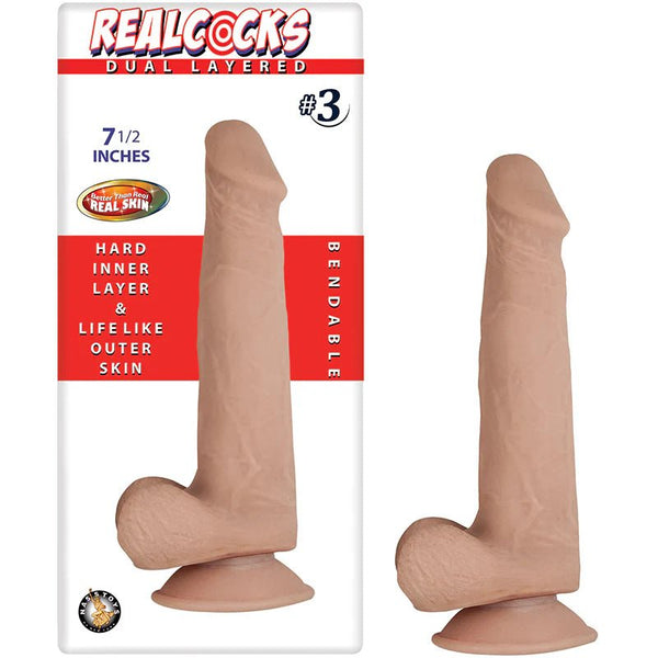 Realcocks Dual Layered 3 7.5in Flesh - TruLuv Novelties