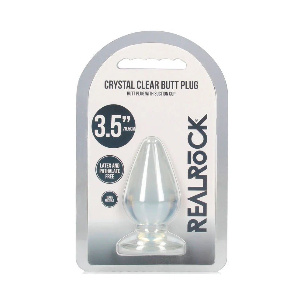 RealRock Crystal Clear 3.5 in. Anal Plug Clear - TruLuv Novelties