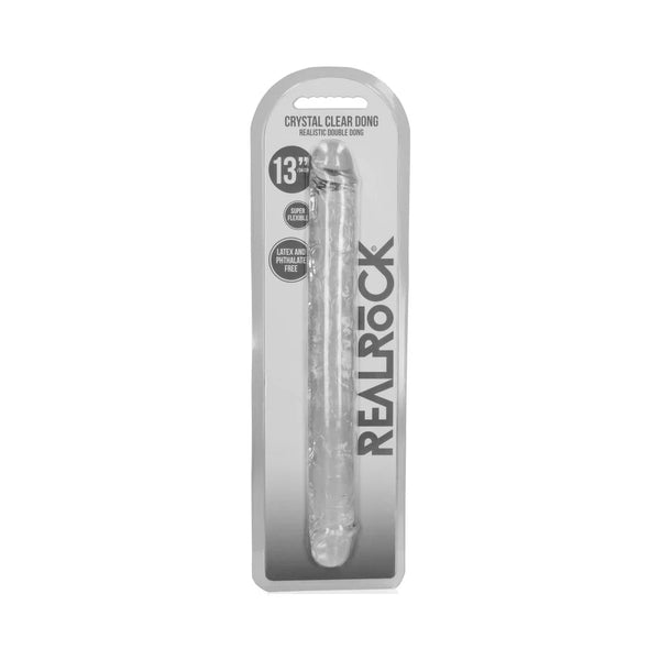 RealRock Crystal Clear Double Dong 13 in. Dual - Ended Dildo Clear - TruLuv Novelties