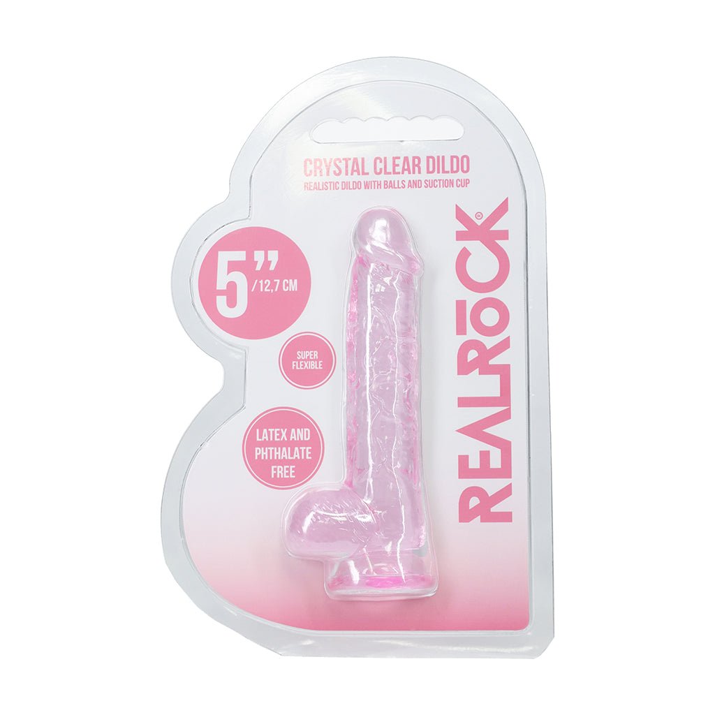 RealRock Realistic 5 in. Dildo with Balls Pink - TruLuv Novelties