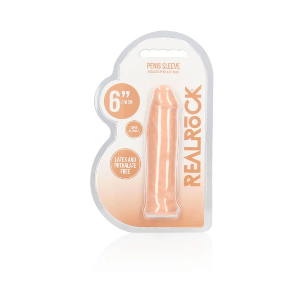 RealRock Realistic 6 in. Penis Sleeve Extender Beige - TruLuv Novelties