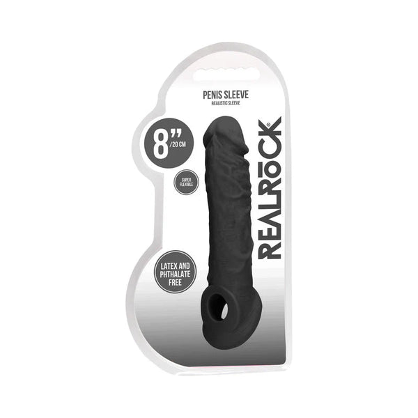 RealRock Skin 8 in. Penis Extender Sling Black - TruLuv Novelties