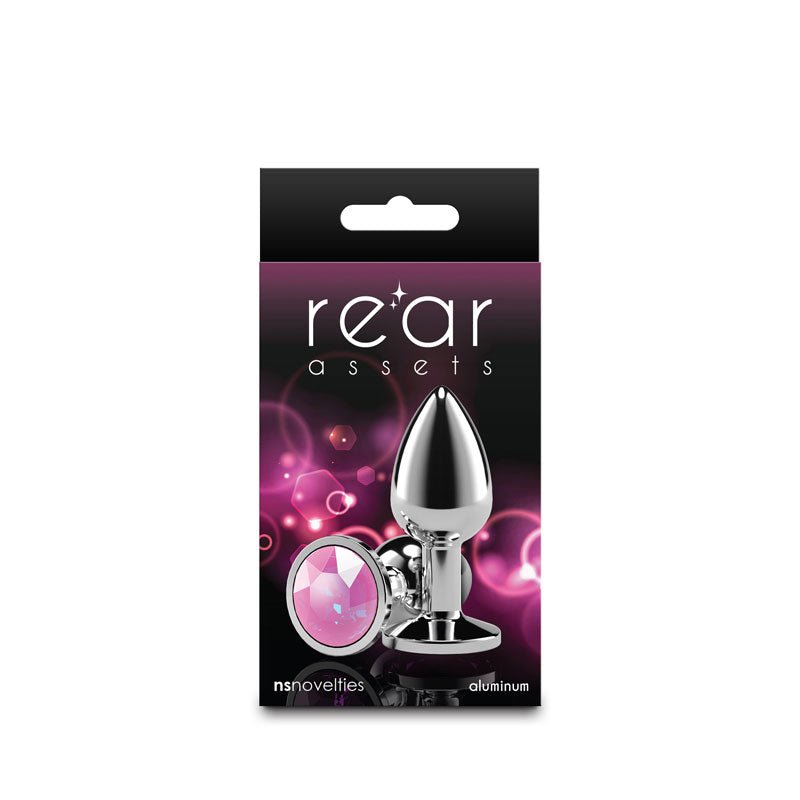 Rear Assets Silver Medium Pink Gem - TruLuv Novelties