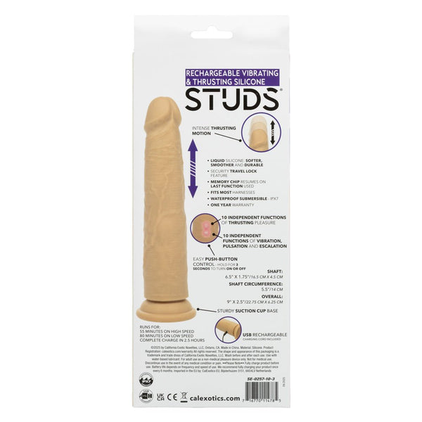 Rechargeable Vibrating and Thrusting Silicone Studs - Ivory - TruLuv Novelties
