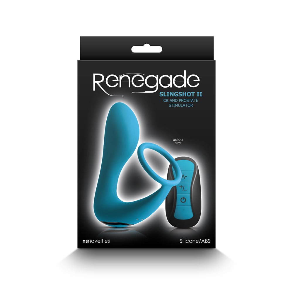 Renegade Slingshot II Cock Ring & Prostate Stimulator Teal - TruLuv Novelties