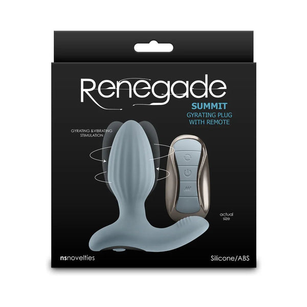 Renegade Summit Rechargeable Gyrating Plug with Remote Gray - TruLuv Novelties
