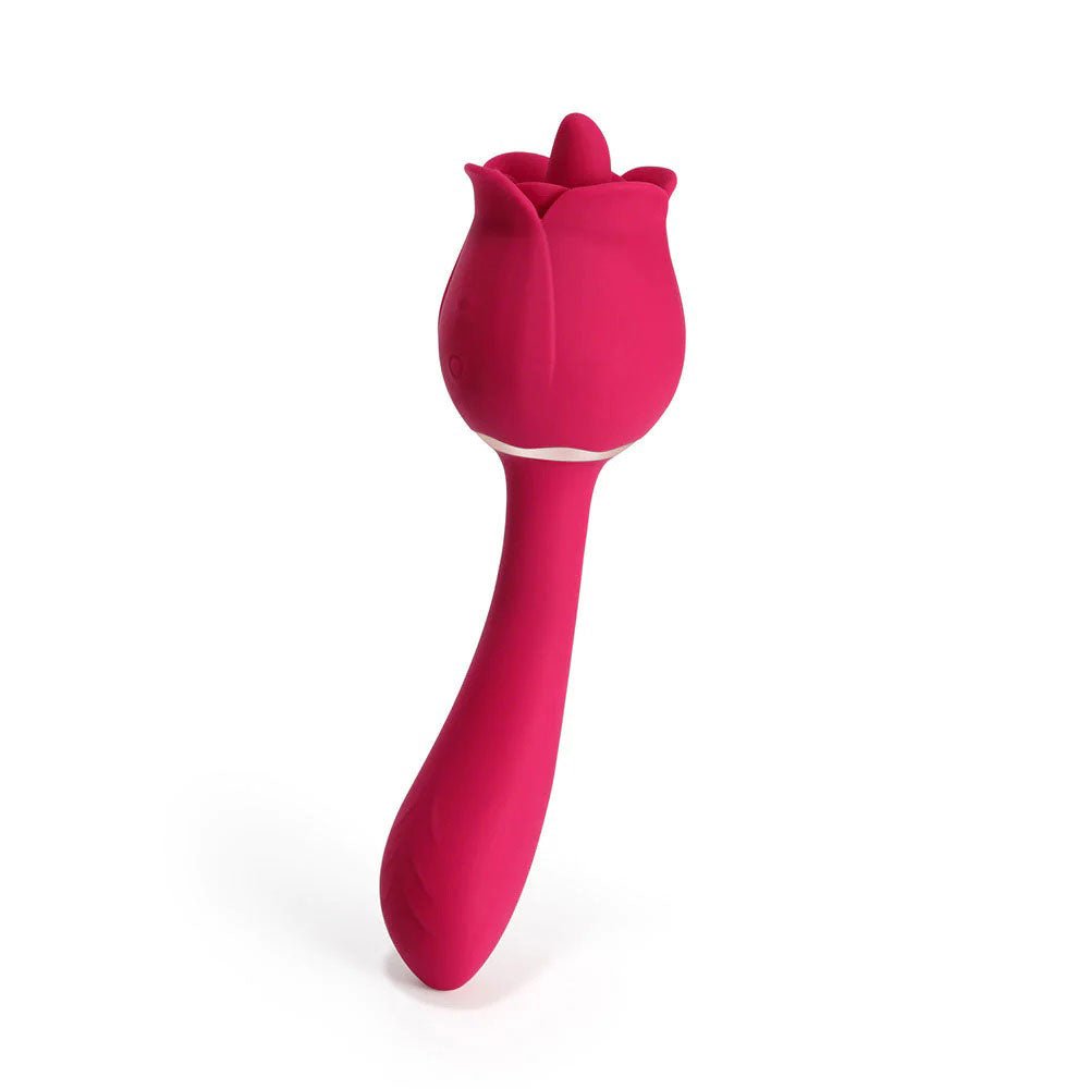 Rhea - the Rose Clit Licking Tongue Vibrator and G Spot Massager - Pink - TruLuv Novelties