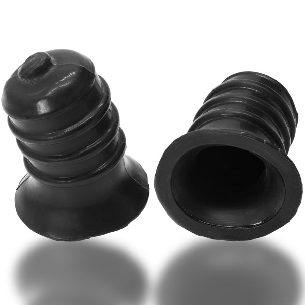 Ribnibs Curved Springy - Ribbed Nipsuckers - Black - TruLuv Novelties