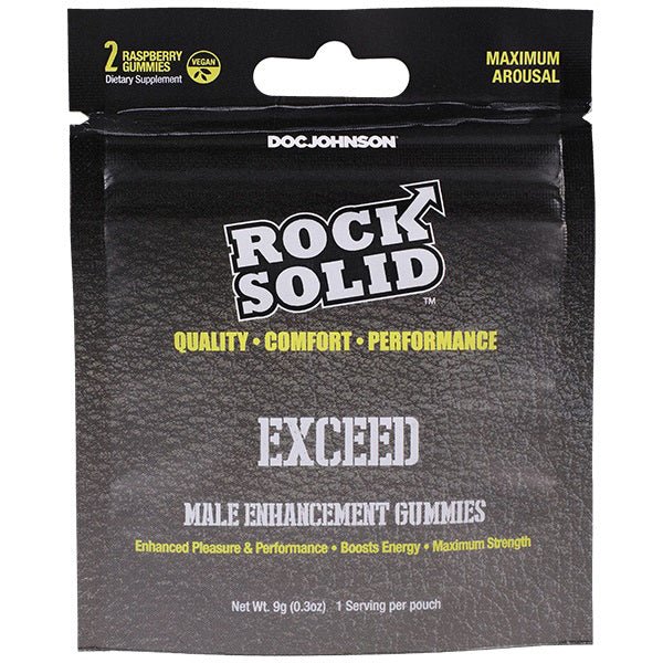 Rock Solid Exceed Gummies 12 Pack Display 2 Per Pack - Raspberry - TruLuv Novelties