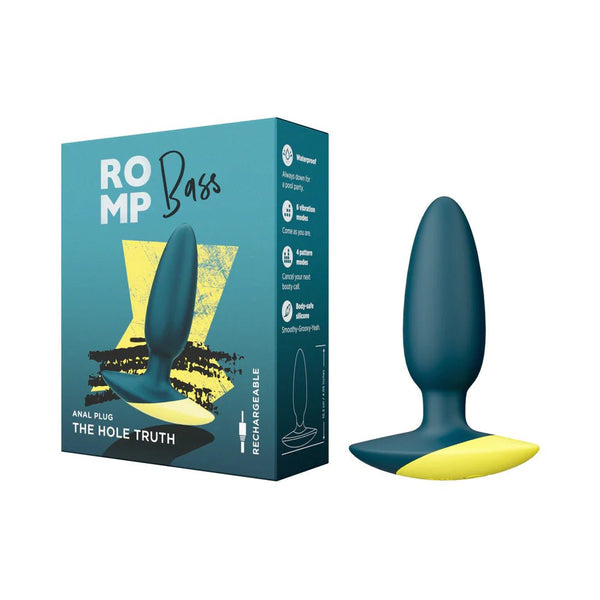 ROMP Bass Rechargeable Silicone Vibrating Anal Plug Dark Green - TruLuv Novelties