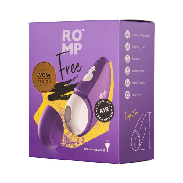 ROMP Free Rechargeable Silicone Pleasure Air Clitoral Vibrator Purple - TruLuv Novelties