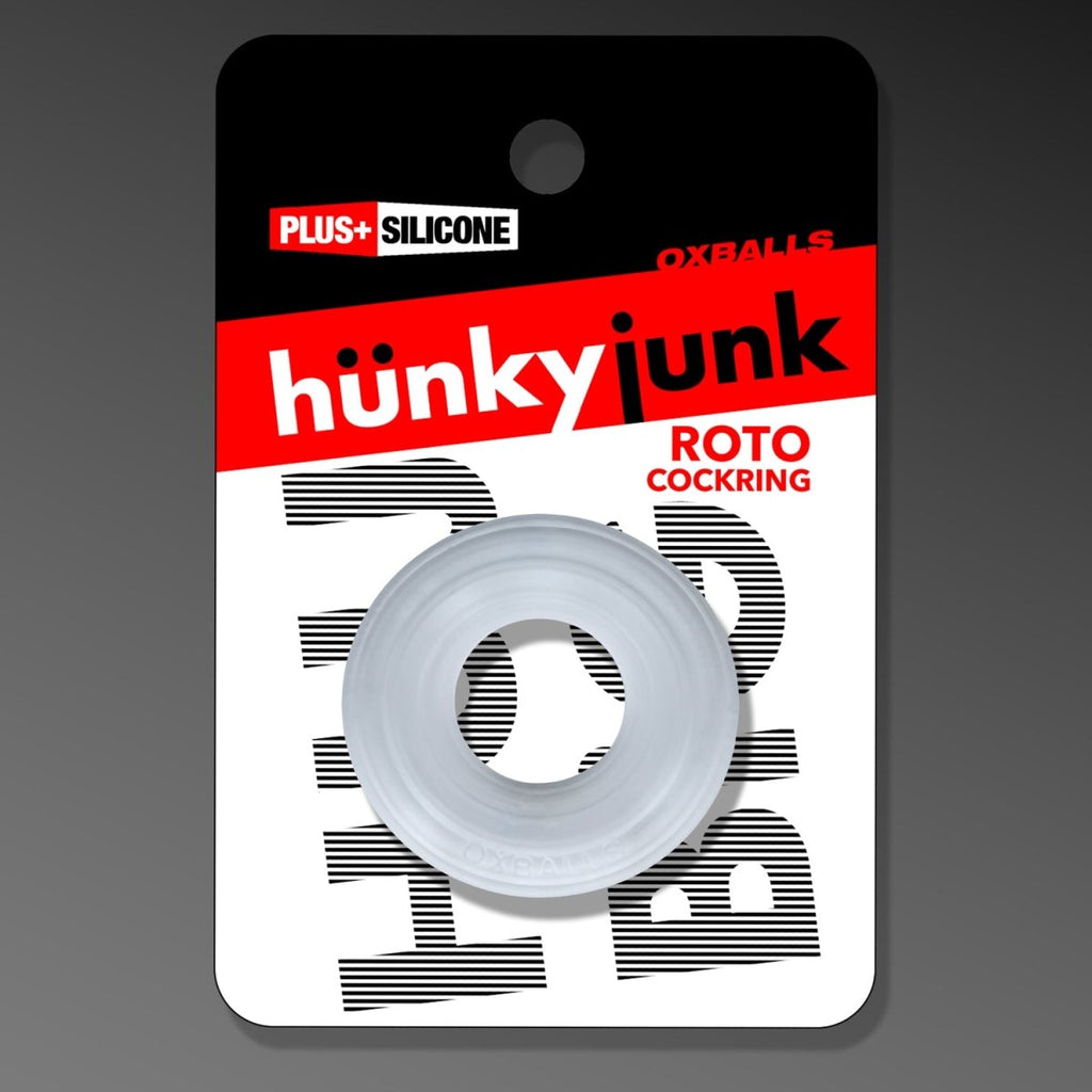 Roto Grooved Gripper-Ribbed Cockring Clear Steam - TruLuv Novelties