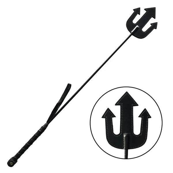 Rouge Leather Devil Riding Crop Black - TruLuv Novelties