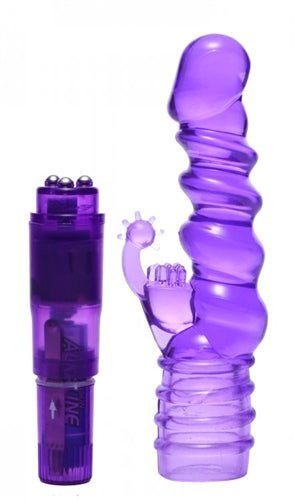 Royal Rocket Ribbed Rabbit Vive - Purple - TruLuv Novelties