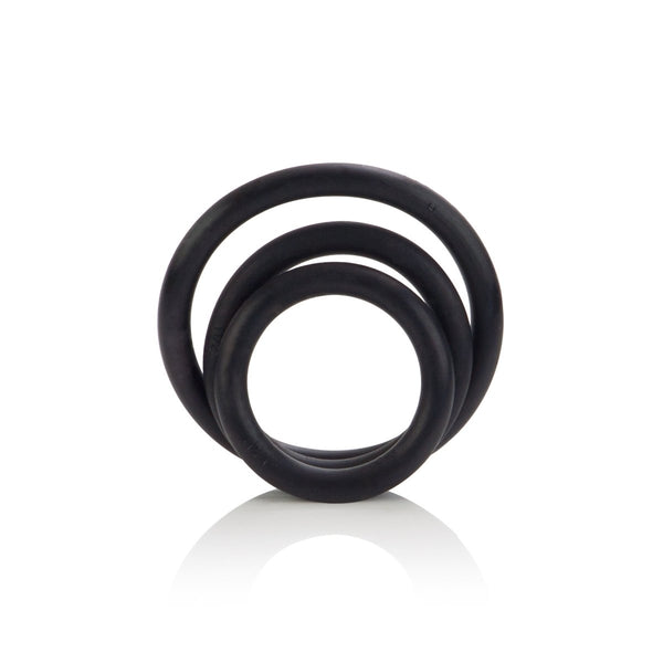Rubber Ring 3 Piece Set - Black - TruLuv Novelties
