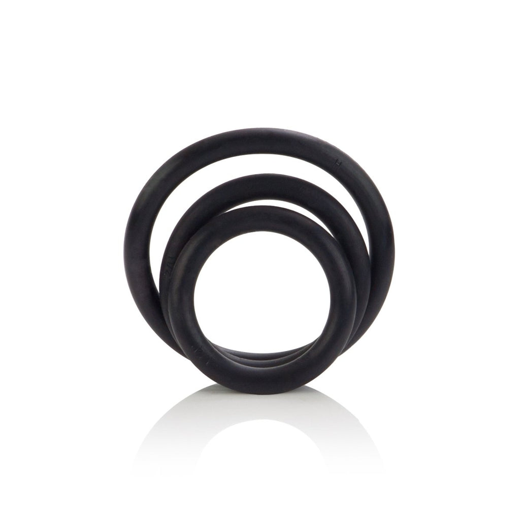 Rubber Ring 3 Piece Set - Black - TruLuv Novelties
