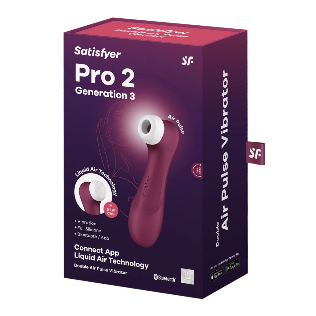Satisfyer Pro 2 Generation 3 Connect App Liquid Air Technology - Wine Red - TruLuv Novelties
