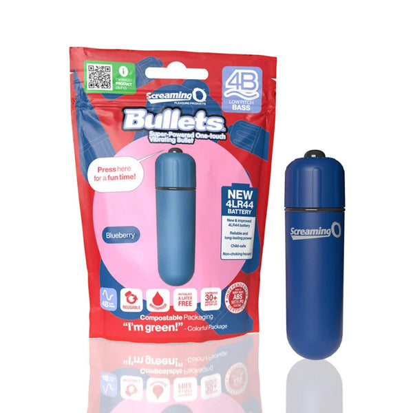 Screaming O 4B Bullet Vibrator Blueberry - TruLuv Novelties