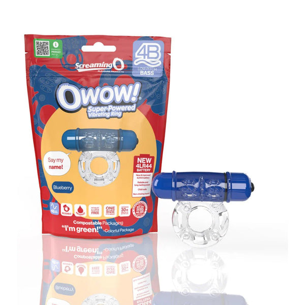 Screaming O 4B OWow Vibrating Cockring Blueberry - TruLuv Novelties