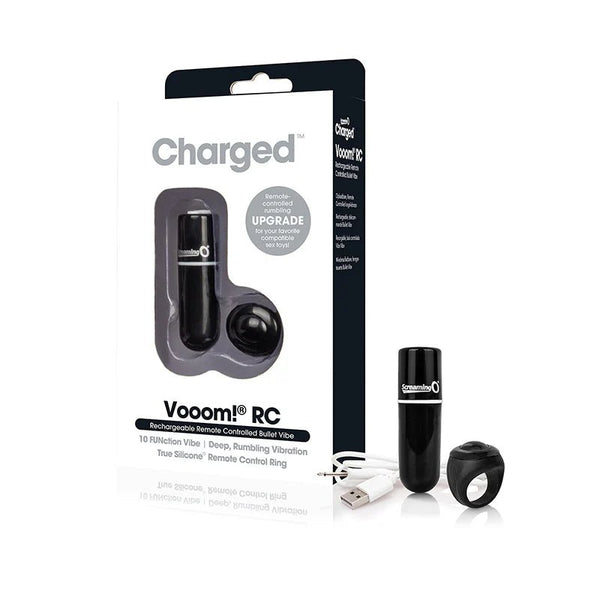 Screaming O Charged Vooom Remote Control Bullet - Black - TruLuv Novelties